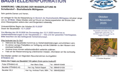 Baustelleninformation – WLV – Hauptstrasse