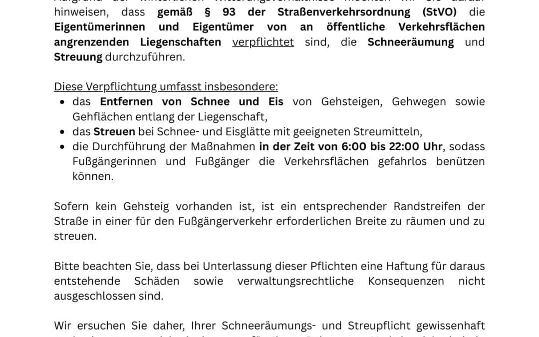 Schneeräumungs- und Streupflicht