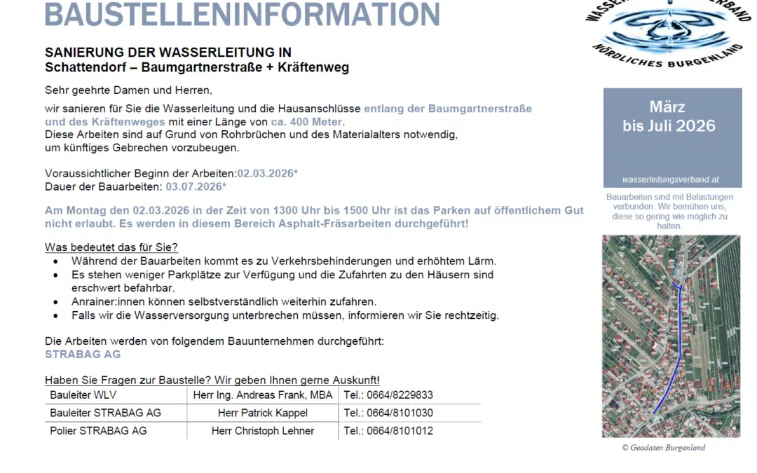 Baustelleninformation – Baumgartnerstrasse